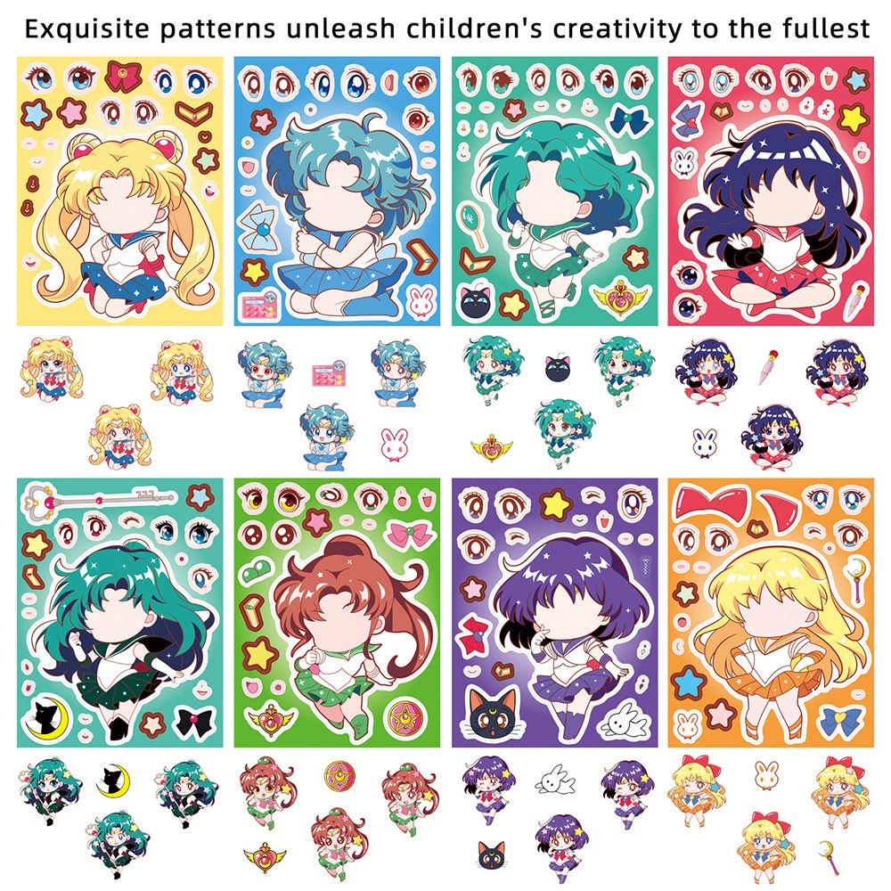 8/16PCS Sailor Moon Face-Chang - đánh giá và giá Anime Merchandise Posters