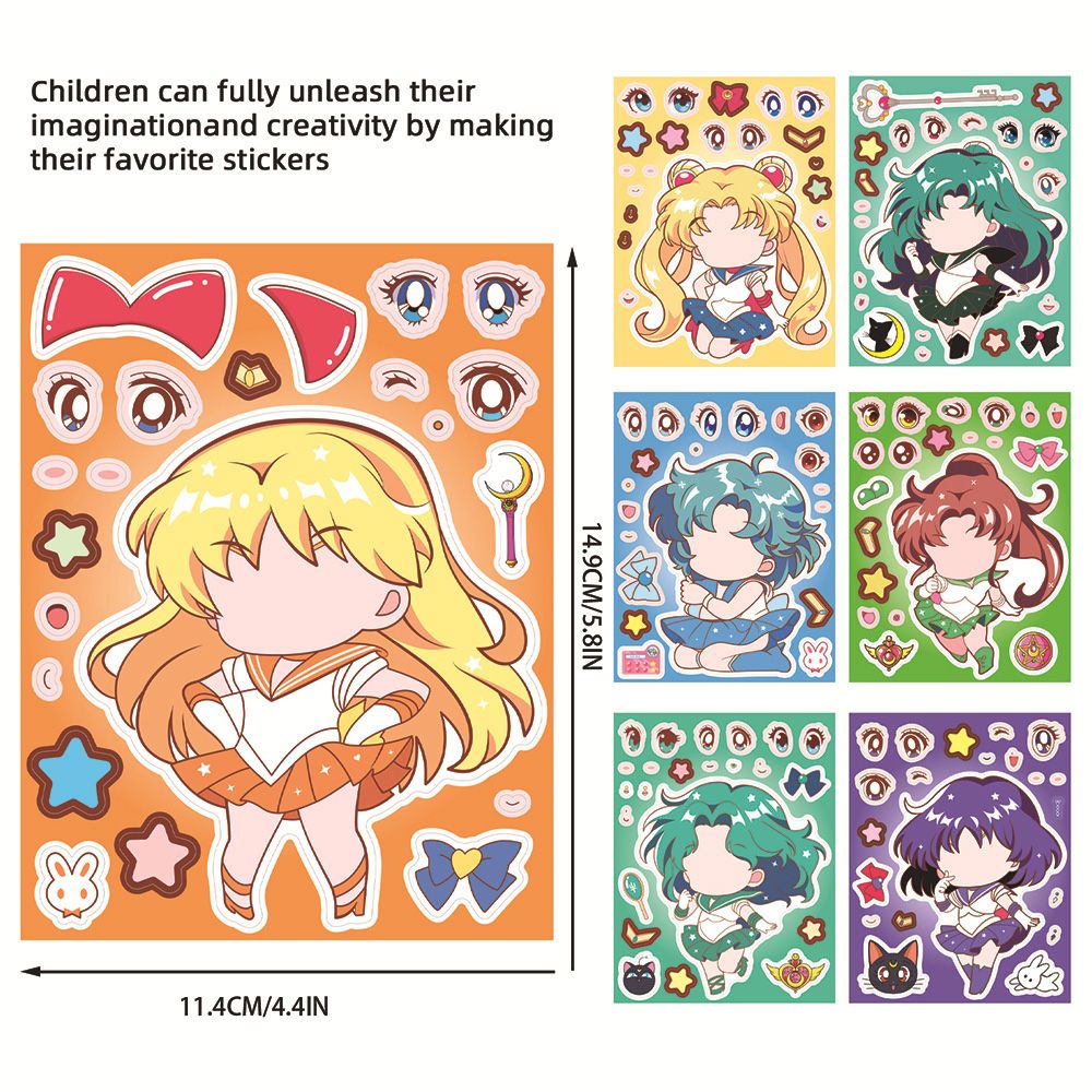 8/16PCS Sailor Moon Face-Chang - đánh giá và giá Anime Merchandise Posters